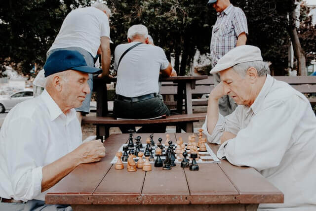 Respite care for elderly- elders playing chess